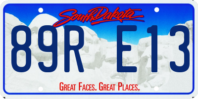 SD license plate 89RE13