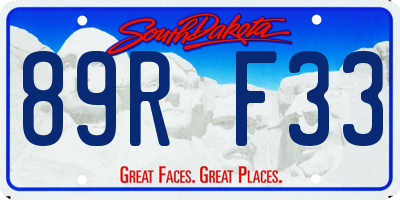 SD license plate 89RF33