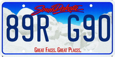 SD license plate 89RG90