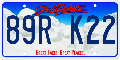 SD license plate 89RK22