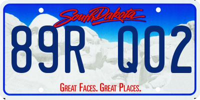 SD license plate 89RQ02