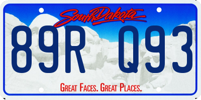 SD license plate 89RQ93