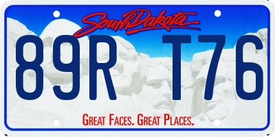 SD license plate 89RT76