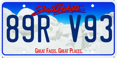 SD license plate 89RV93