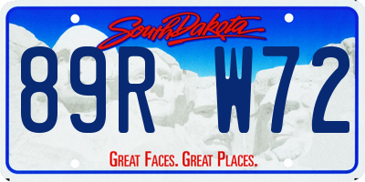 SD license plate 89RW72