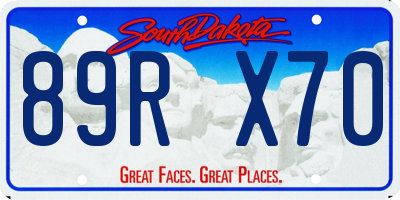 SD license plate 89RX70