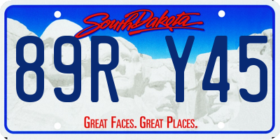 SD license plate 89RY45