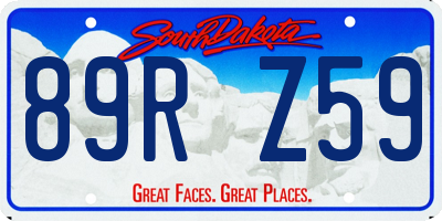 SD license plate 89RZ59