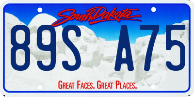 SD license plate 89SA75