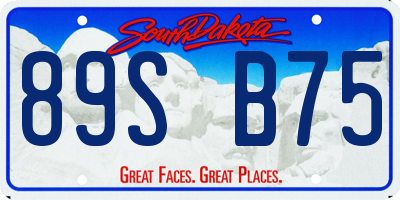 SD license plate 89SB75