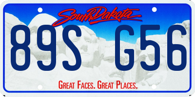 SD license plate 89SG56