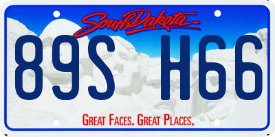 SD license plate 89SH66