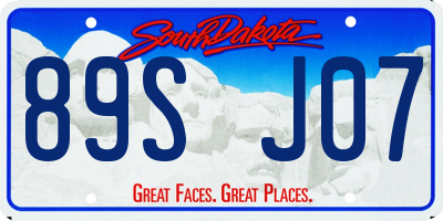 SD license plate 89SJ07