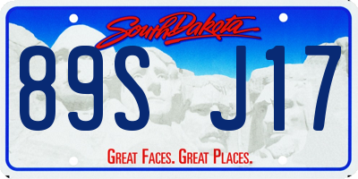 SD license plate 89SJ17