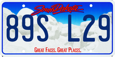 SD license plate 89SL29