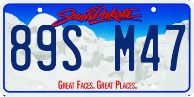 SD license plate 89SM47
