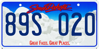 SD license plate 89SO20