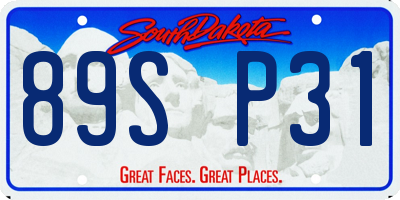 SD license plate 89SP31