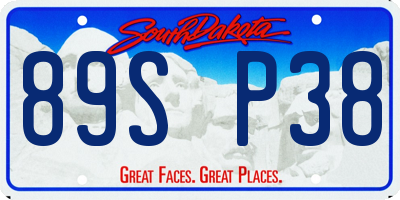 SD license plate 89SP38