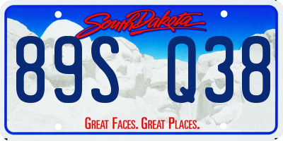 SD license plate 89SQ38