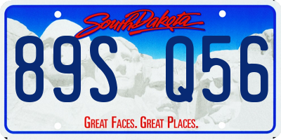 SD license plate 89SQ56