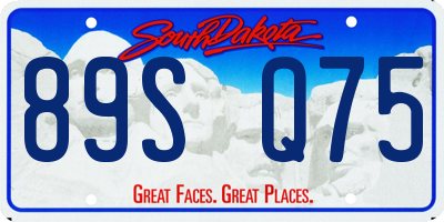 SD license plate 89SQ75