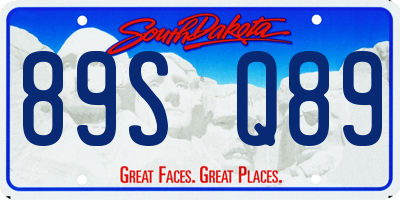 SD license plate 89SQ89