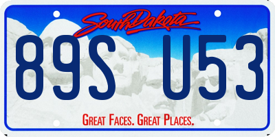 SD license plate 89SU53