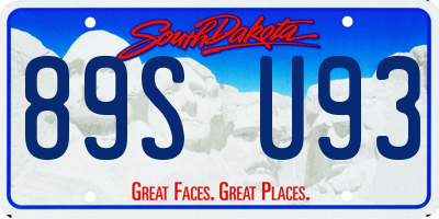 SD license plate 89SU93
