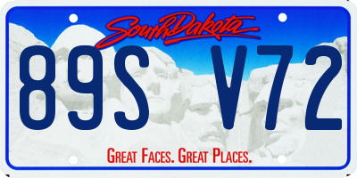 SD license plate 89SV72