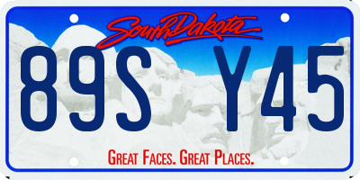 SD license plate 89SY45