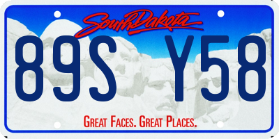 SD license plate 89SY58