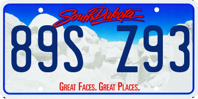 SD license plate 89SZ93