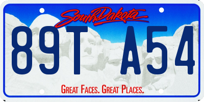 SD license plate 89TA54