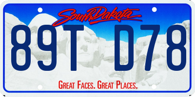 SD license plate 89TD78