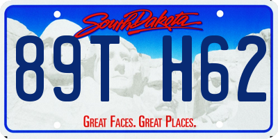 SD license plate 89TH62