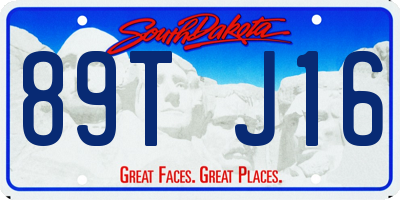 SD license plate 89TJ16