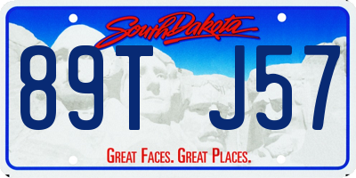 SD license plate 89TJ57