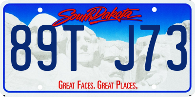 SD license plate 89TJ73