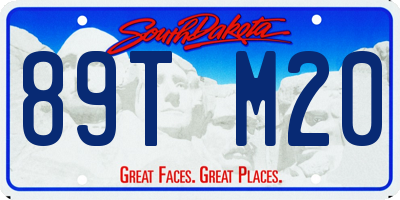 SD license plate 89TM20
