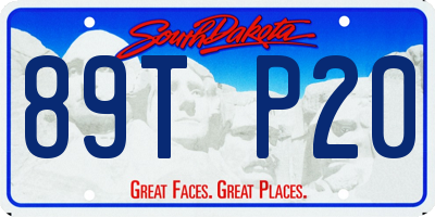 SD license plate 89TP20