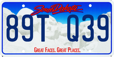 SD license plate 89TQ39
