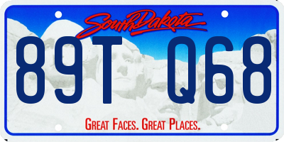 SD license plate 89TQ68