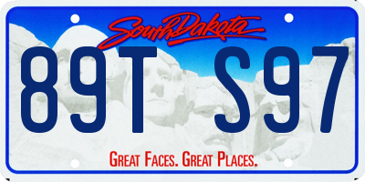 SD license plate 89TS97