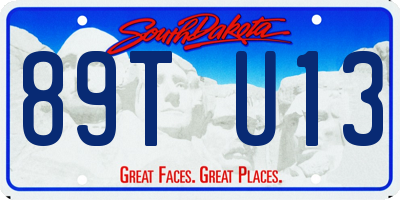 SD license plate 89TU13