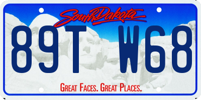 SD license plate 89TW68