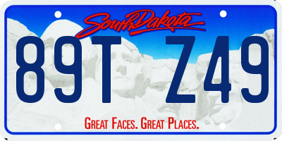 SD license plate 89TZ49