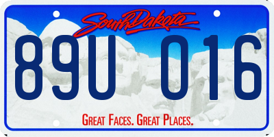 SD license plate 89UO16