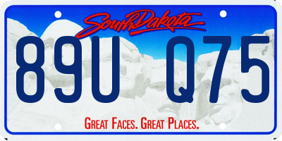 SD license plate 89UQ75