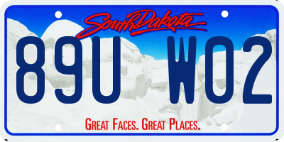 SD license plate 89UW02
